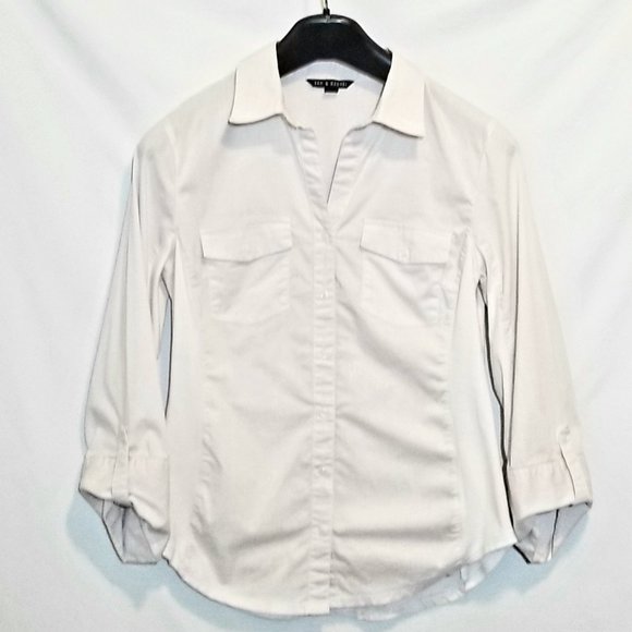 ZAK & RACHE Tops - ZAK & RACHEL WHITE BLOUSE BUTTON DOWN LARGE